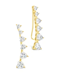 Sterling Forever Silver Jillian Cz Heart Crawler Studs