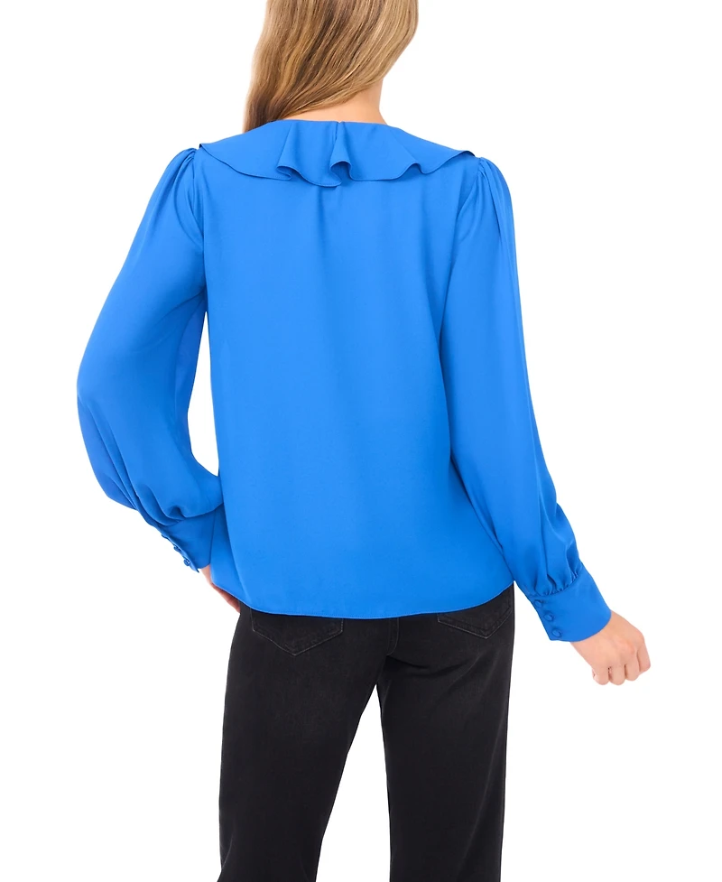 CeCe Women's Ruffle Tie V-Neck Top