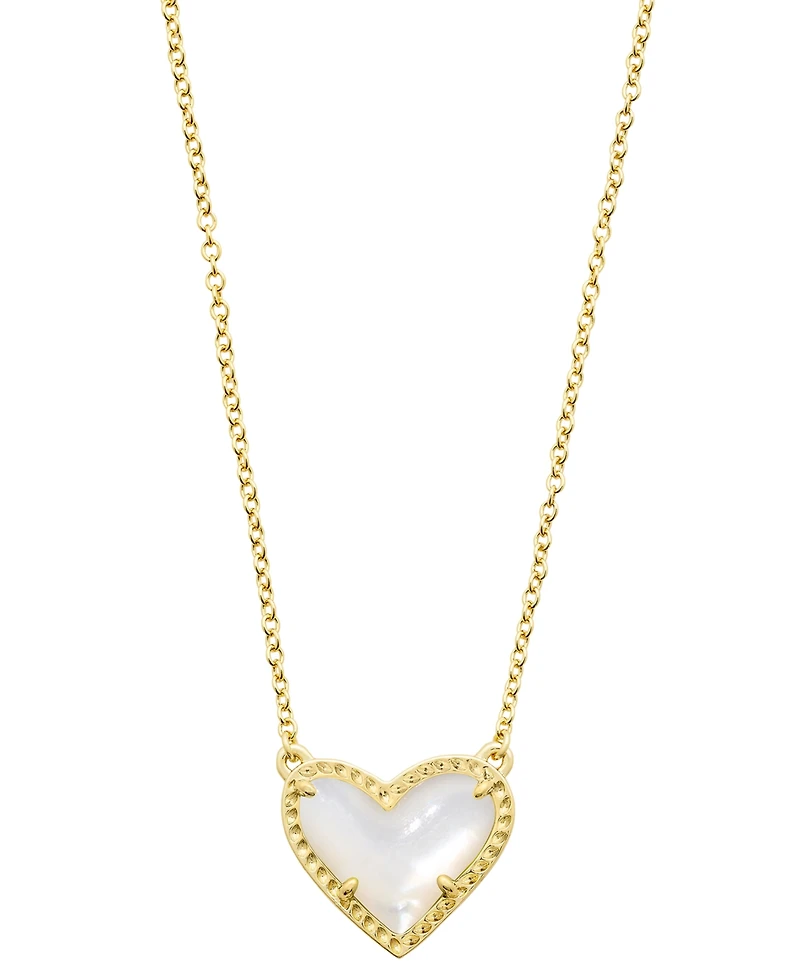 Kendra Scott 14k Gold-Plated Gemstone Heart Pendant Necklace, 15" + 2" extender