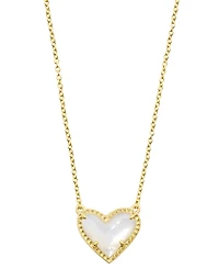 Kendra Scott 14k Gold-Plated Gemstone Heart Pendant Necklace, 15" + 2" extender