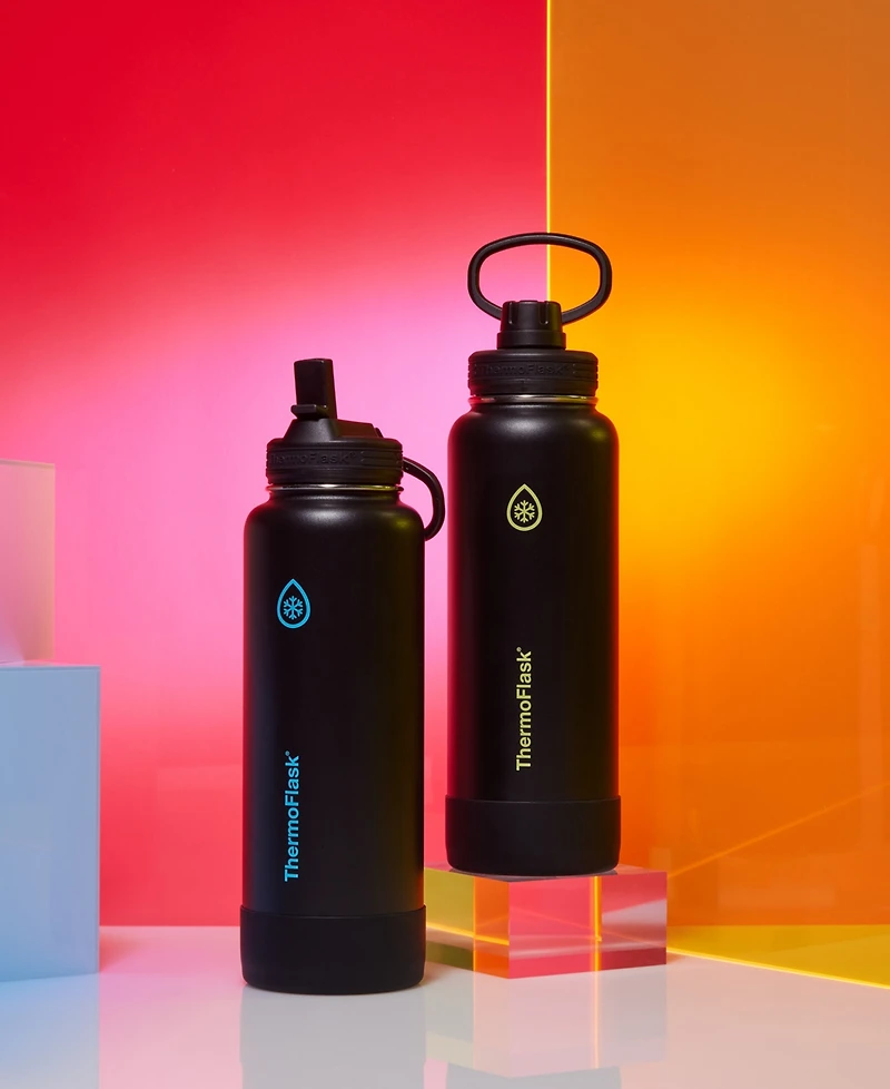 ThermoFlask 40 oz. Double Wall Vacuum Insulated Water Bottle with Straw Lid