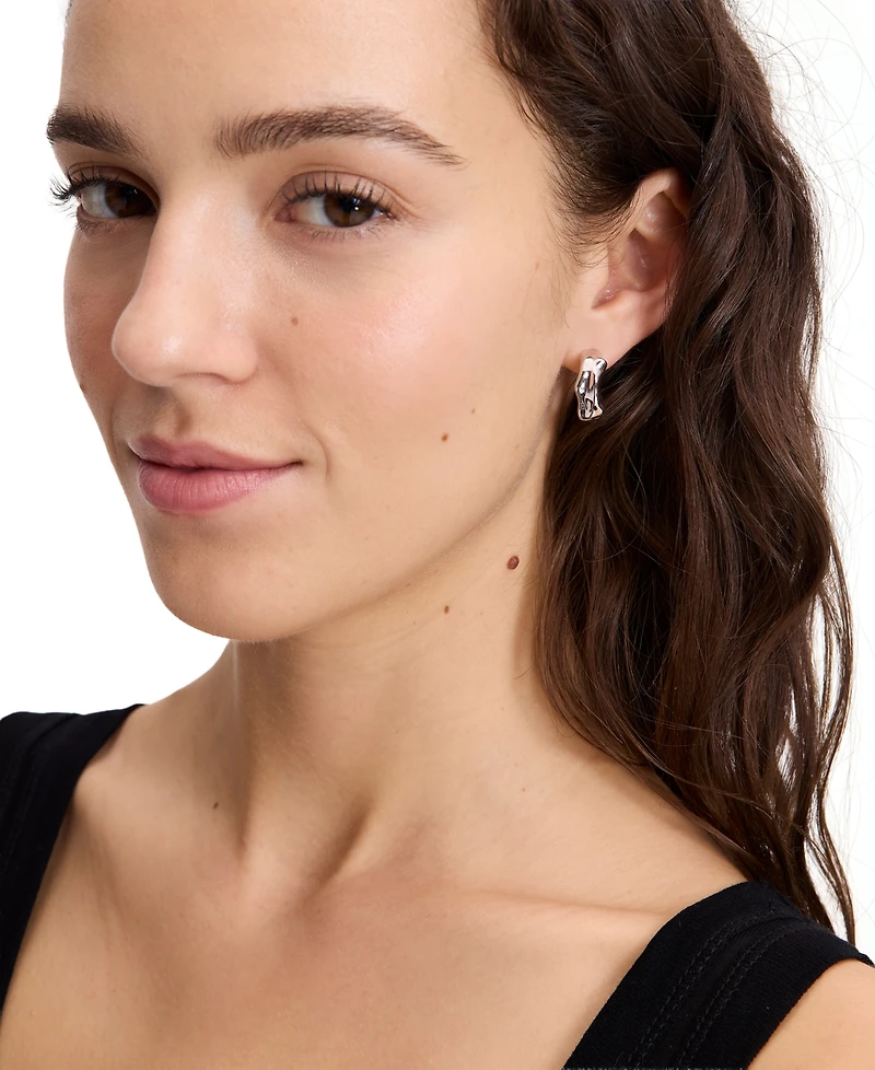 kate spade new york Silver-Tone Molten Hoop Earrings