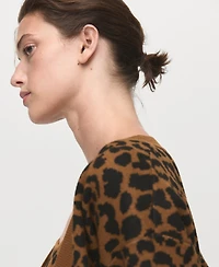 Mango Women's Leopard Knit Cardigan