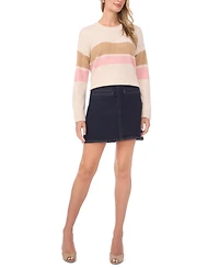 Vince Camuto Women's 2 Stripe Long-Sleeve Sweater