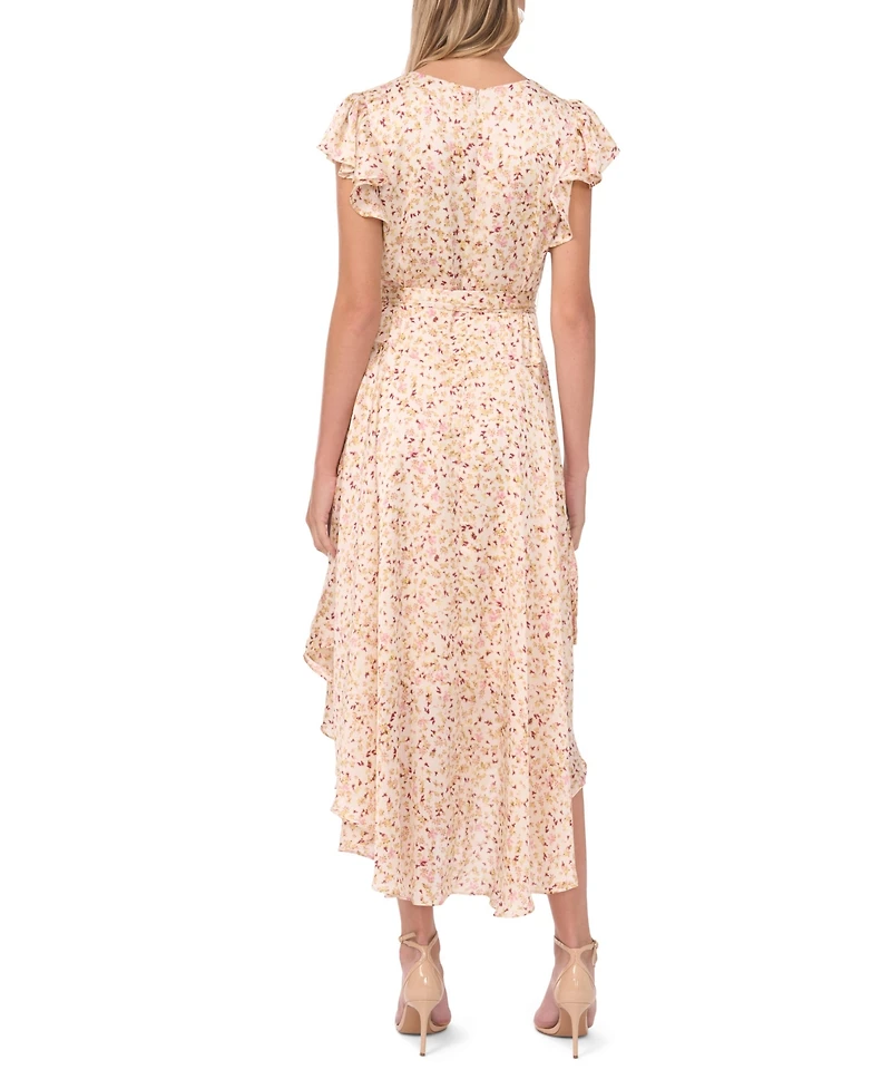 Vince Camuto Women's V-Neck Button Down Flutter Maxi Dress