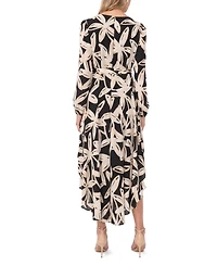 Vince Camuto Women's V-Neck Tie Waist Maxi Dress