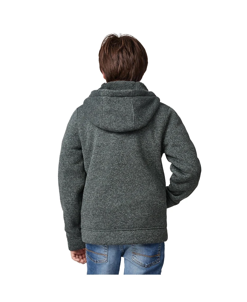 Free Country Boys' Textured Coyote Mountain Fleece Hoodie Jacket