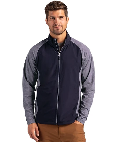 Cutter & Buck Men's Adapt Eco Knit Hybrid Recycled Full Zip Jacket