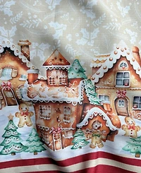 Elrene Gingerbread Bliss Printed Oval Tablecloth, 84" x 60"