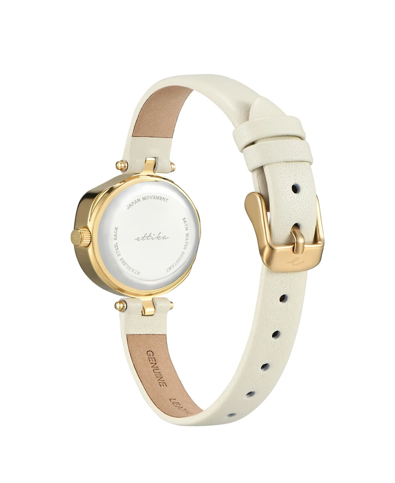 Ettika Open Circle Gold Plated Leather Watch,70-110mm