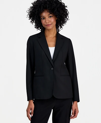 Anne Klein Single-Button Notched-Lapel Blazer