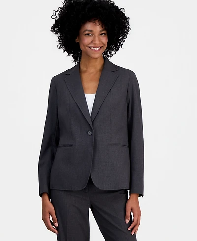 Anne Klein Single-Button Notched-Lapel Blazer