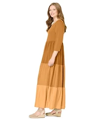 Woman Within Women's Colorblock Tiered Dress
