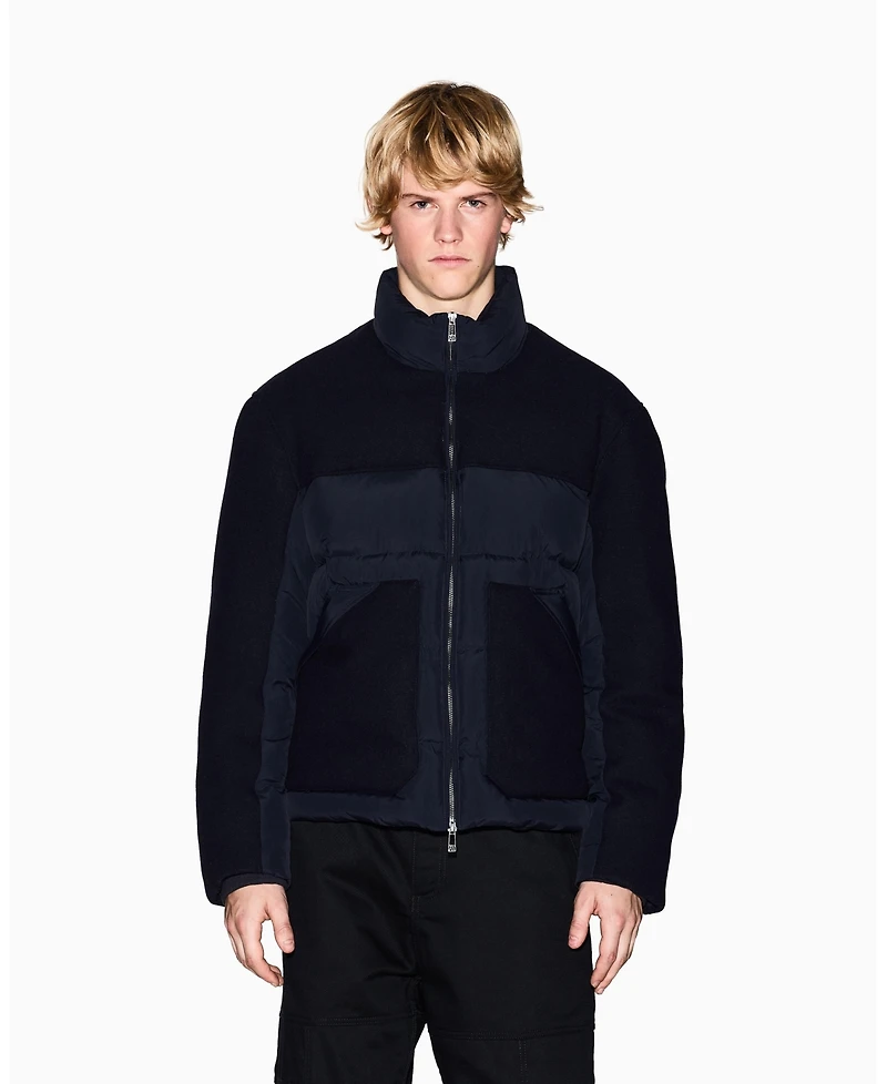 A|X Armani Exchange Men's Quilted Color Block Puffer Coat