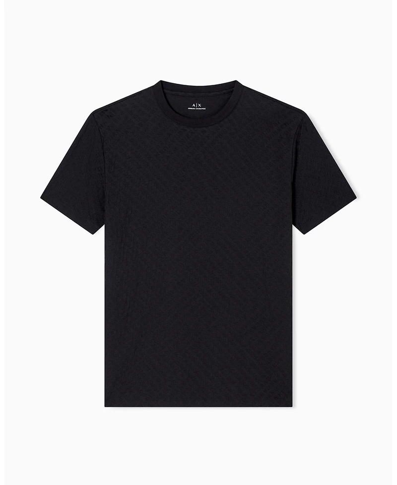 A|X Armani Exchange Men's Mercerized Jacquard Allover Logo T-Shirt