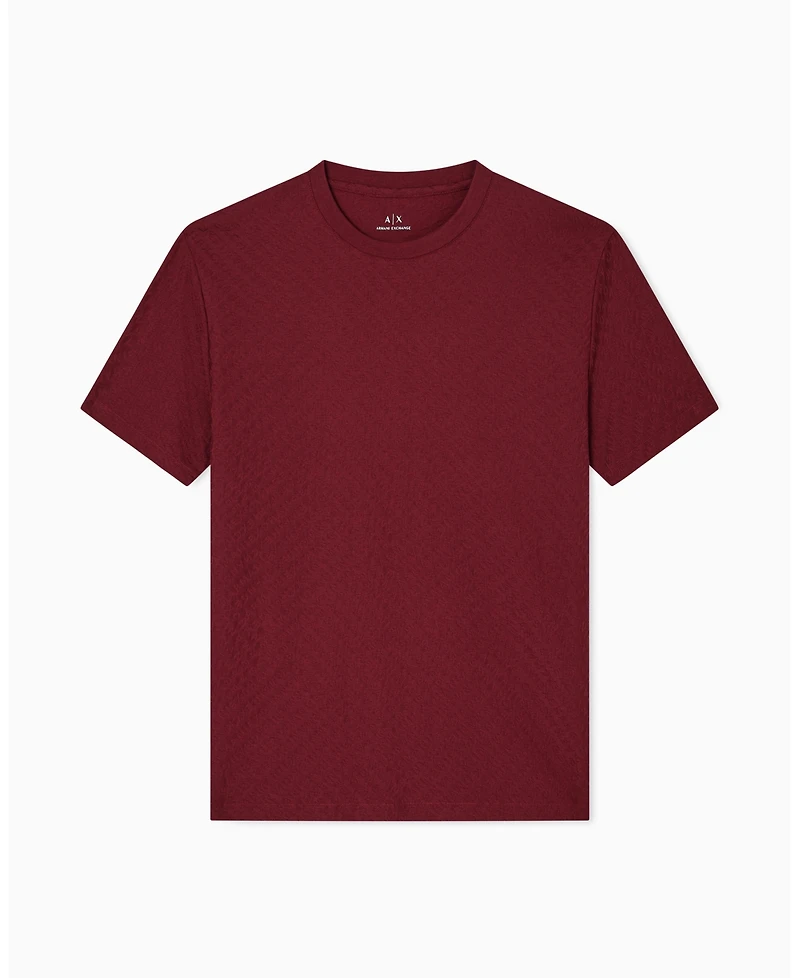 A|X Armani Exchange Men's Mercerized Jacquard Allover Logo T-Shirt