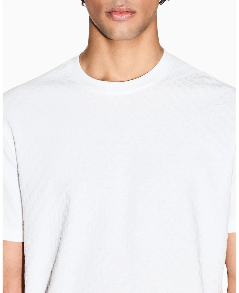 A|X Armani Exchange Men's Mercerized Jacquard Allover Logo T-Shirt