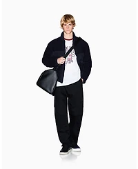 A|X Armani Exchange Men's Quilted Color Block Puffer Coat