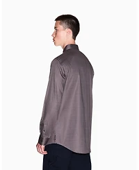 A|X Armani Exchange Men's Cotton Jacquard Wording Graphic Shirt
