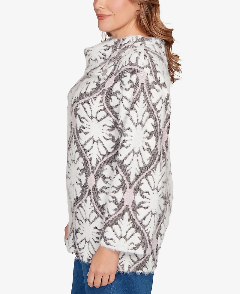 Ruby Rd. Plus Medallion Jacquard Sweater Knit Top