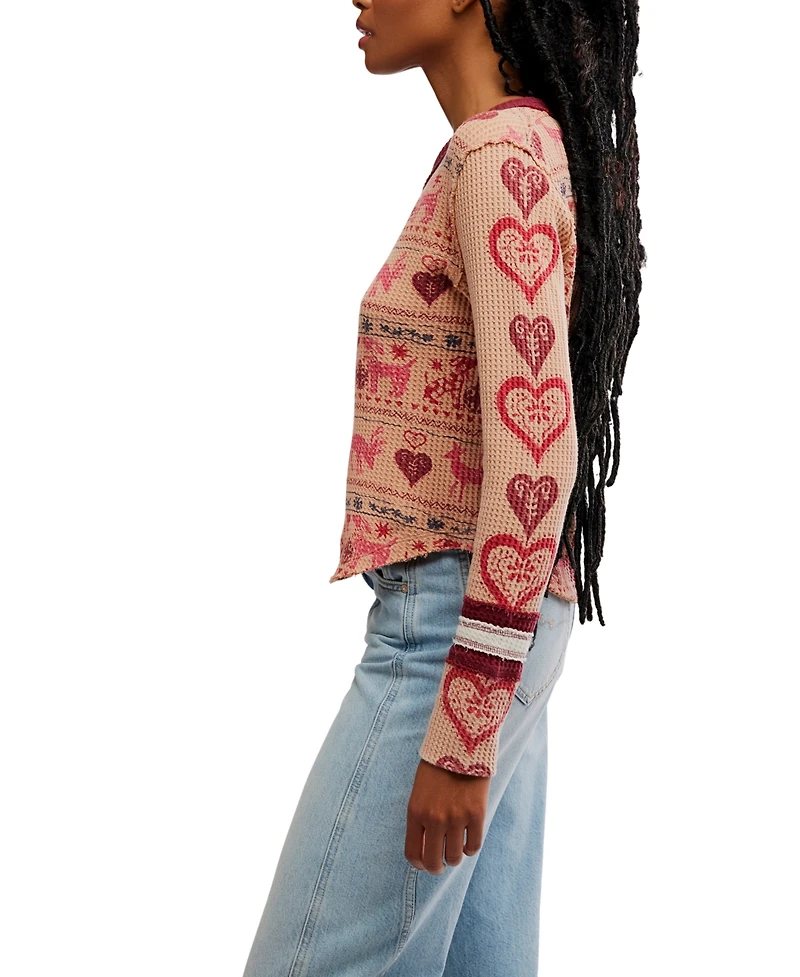 Free People Women's Blissful Layering Long-Sleeve Pull-On Top