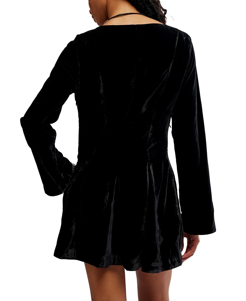 Free People Women's Linney V-Neck Mini Dress