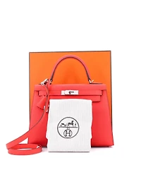 Pre-Owned HERMES Kelly Handbag Pink Epsom with Palladium Hardware
