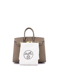 Pre-Owned Hermes Birkin 25 Handbag Grey Epsom with Gold Hardware