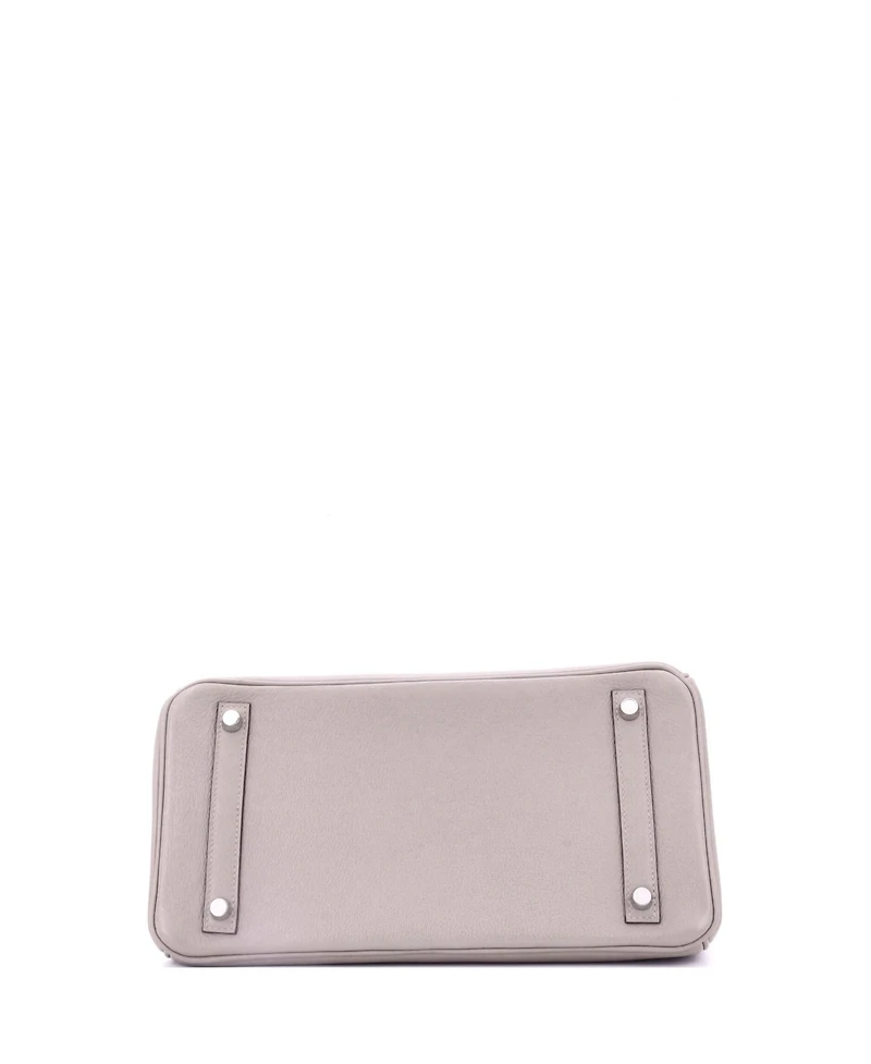Pre-Owned Hermes Birkin 30 Handbag Grey Novillo with Palladium Hardware