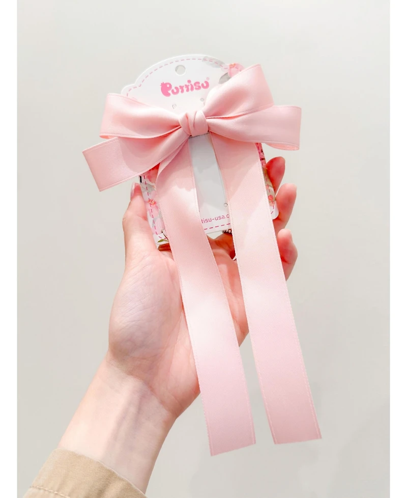 Puttisu Classic Long Ribbon Bow Clip