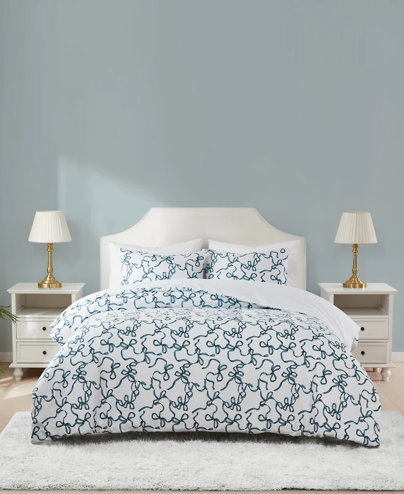 Truly Soft Printed Bow Whimsy 3-Pc. Comforter Set