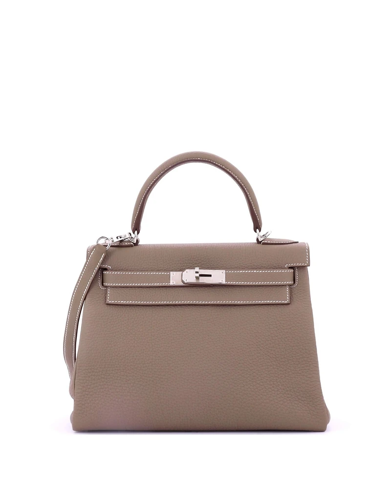 Pre-Owned Hermes Kelly Handbag Togo with Palladium Hardware