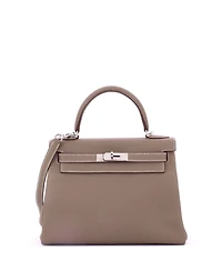 Pre-Owned Hermes Kelly Handbag Togo with Palladium Hardware