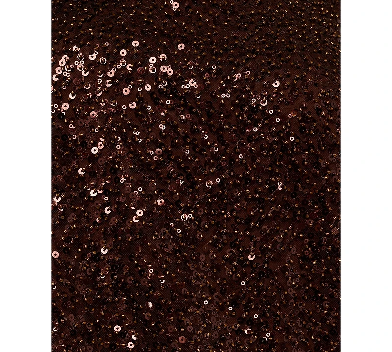 Adrianna Plus Sequin Boat Neck Mini Dress
