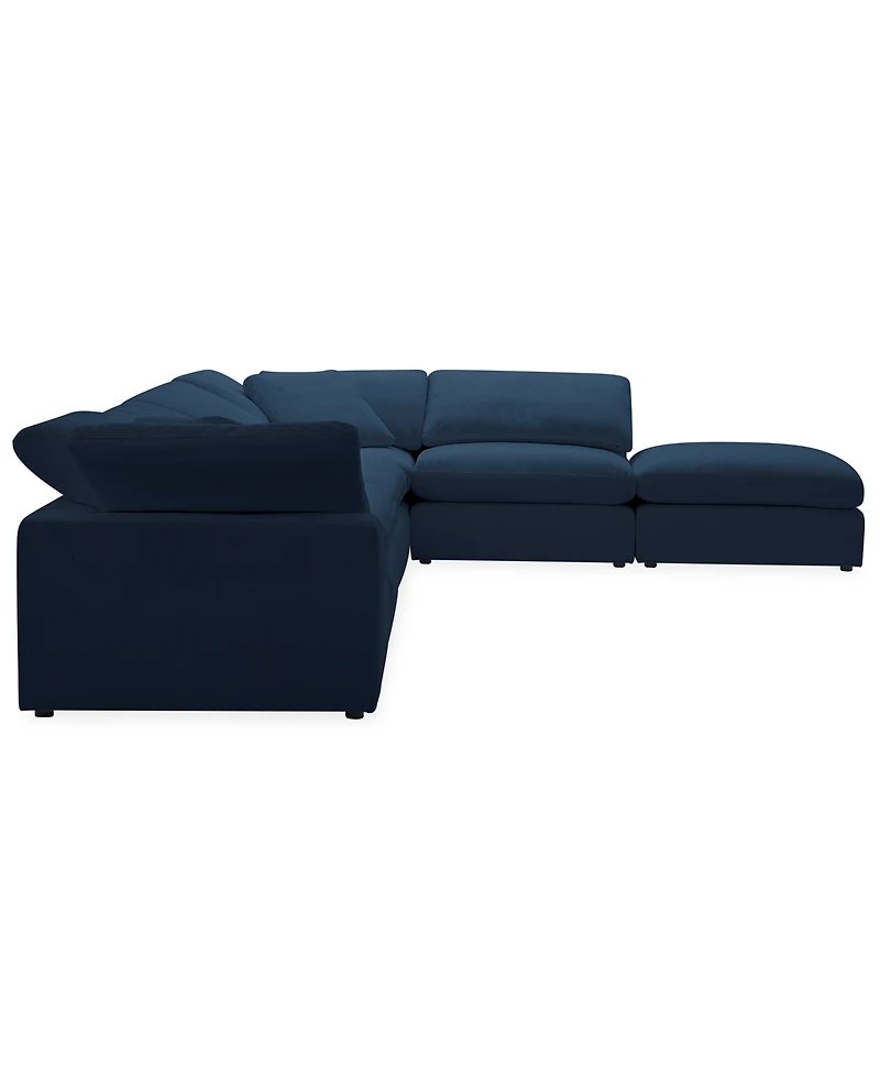 Furniture Fog -Pc. Fabric L-Sectional Ottoman End Sofa Set