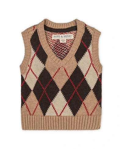 Hope & Henry Baby Boys' Organic V-Neck Argyle Sweater Vest