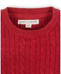 Hope & Henry Baby Girls' Organic Long Puff Sleeve Sweater with Bow Detail