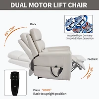 Boyel Living Faux Leather Dual Motor Infinite Position Up to 350 Lbs Power Lift Recliner Chair with 8-Point Vibration Massage and Lumbar