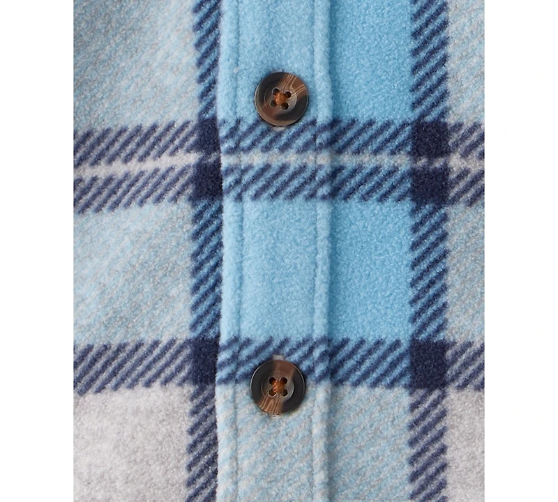 Carter's Baby Boys 3-Piece Plaid Long-Sleeve Shacket, Bodysuit and Pants Set