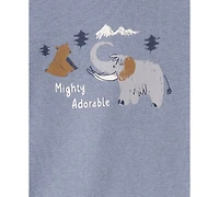 Carter's Baby Boys 3-Piece Elephant Print Long-Sleeve Bodysuit and Pants Set