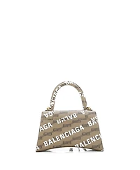 Pre-Owned Balenciaga Small Hourglass Top Handle Bag Monogram Coated Canvas