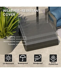 Outsunny 176 lbs Offset Cantilever Umbrella Base Weight Set with Cover
