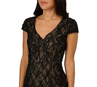 Adrianna Papell Women's Beaded V-Neck Dress