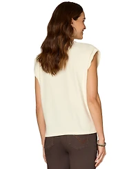 Democracy Women's Cap Sleeve Cut Out Knit Top