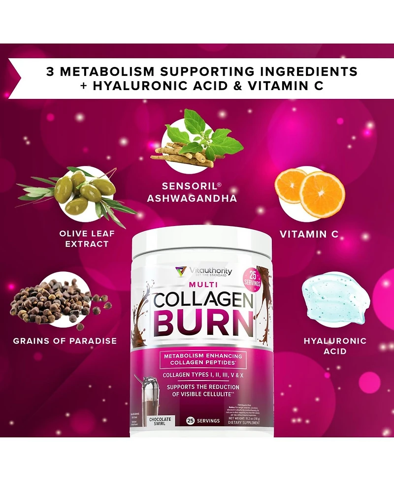 Vitauthority Multi Collagen Burn, Chocolate Swirl, 318gm