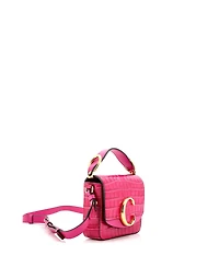 Pre-Owned Chloe Mini C Double Carry Bag Embossed Leather