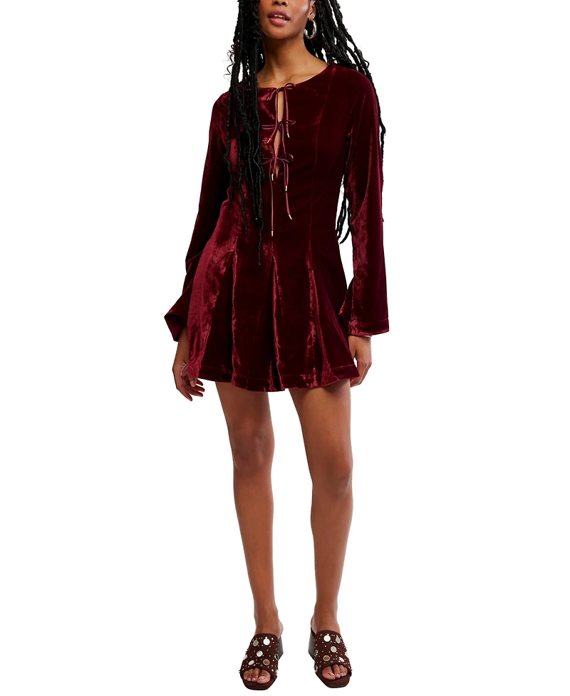 Free People Women's Linney V-Neck Mini Dress