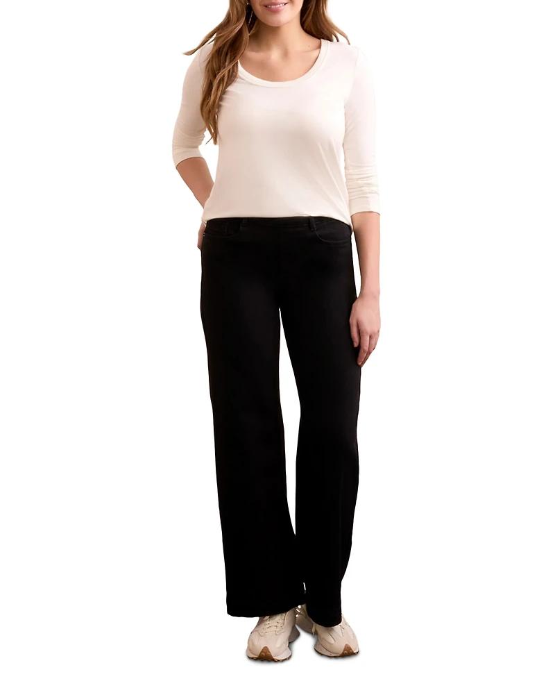 Tribal Women's Audrey Boundless Stretch Denim Pull-On Flare Jeans