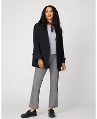Cable & Gauge Women's Plaid Kick Flare Ponte Pants
