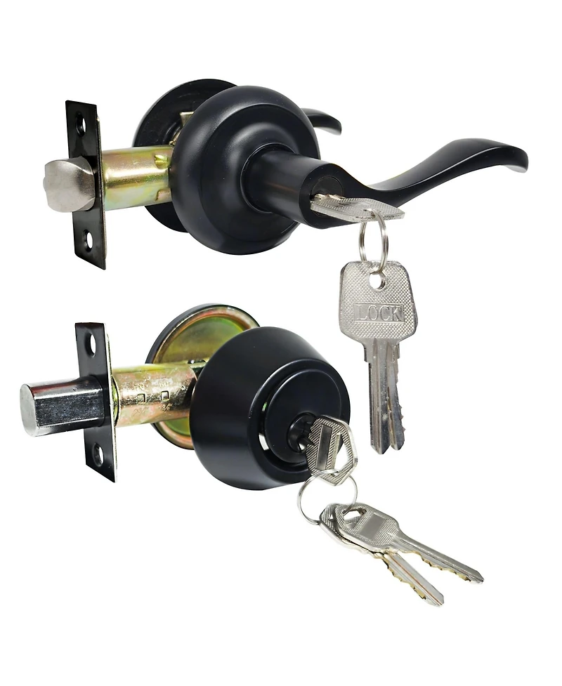 Zinc Alloy Door Lever with Ergonomic Grip, Chamfered Edges, Easy Installation-Black 1 Pack